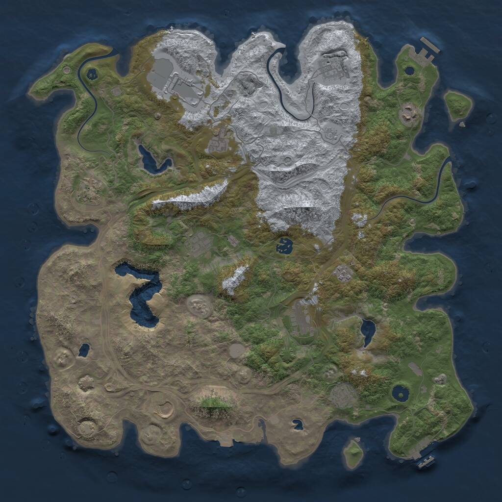 Rust Map: Procedural Map, Size: 4500, Seed: 1584560275, 17 Monuments