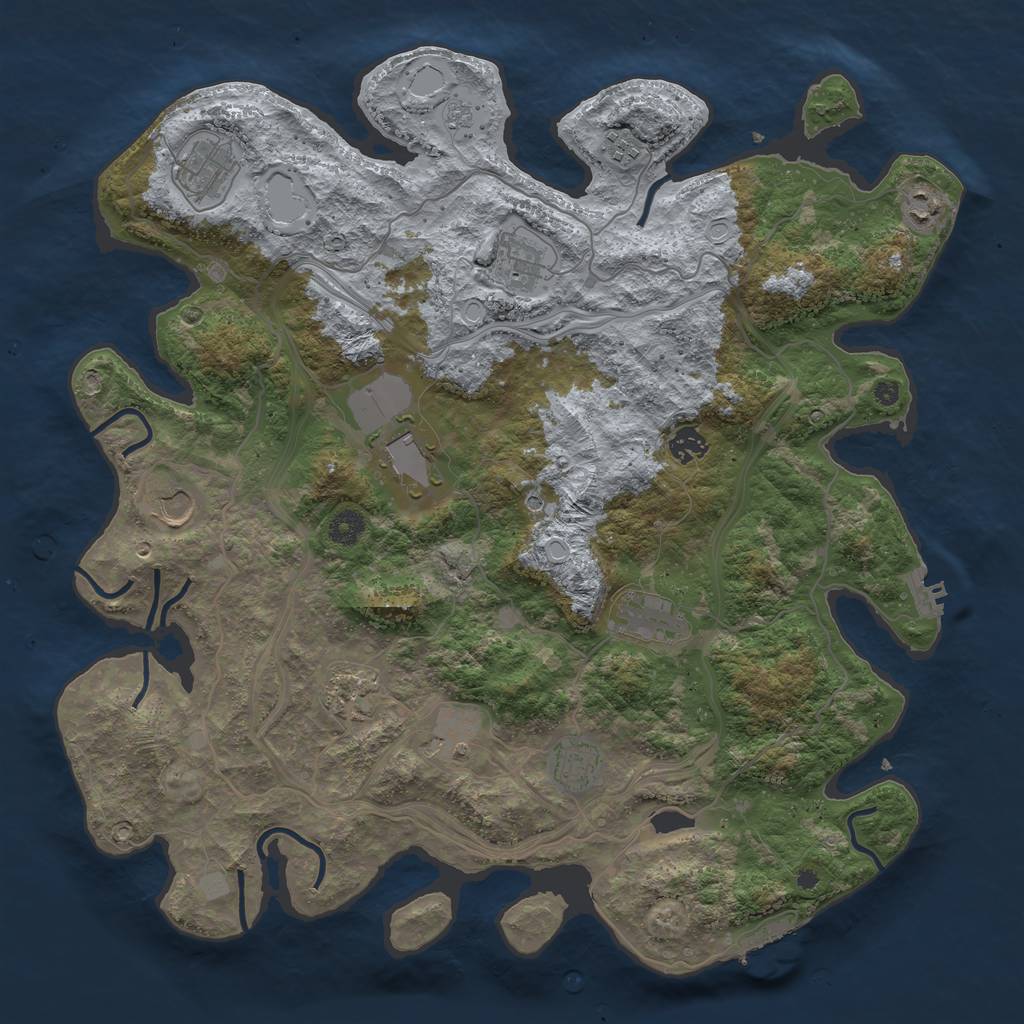 Rust Map: Procedural Map, Size: 4250, Seed: 1631290212, 18 Monuments