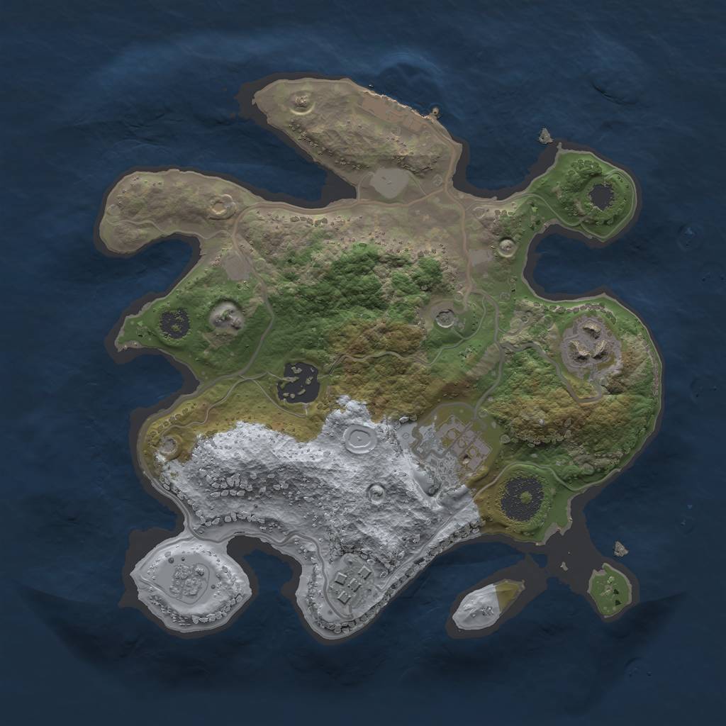 Rust Map: Procedural Map, Size: 2500, Seed: 1995, 10 Monuments