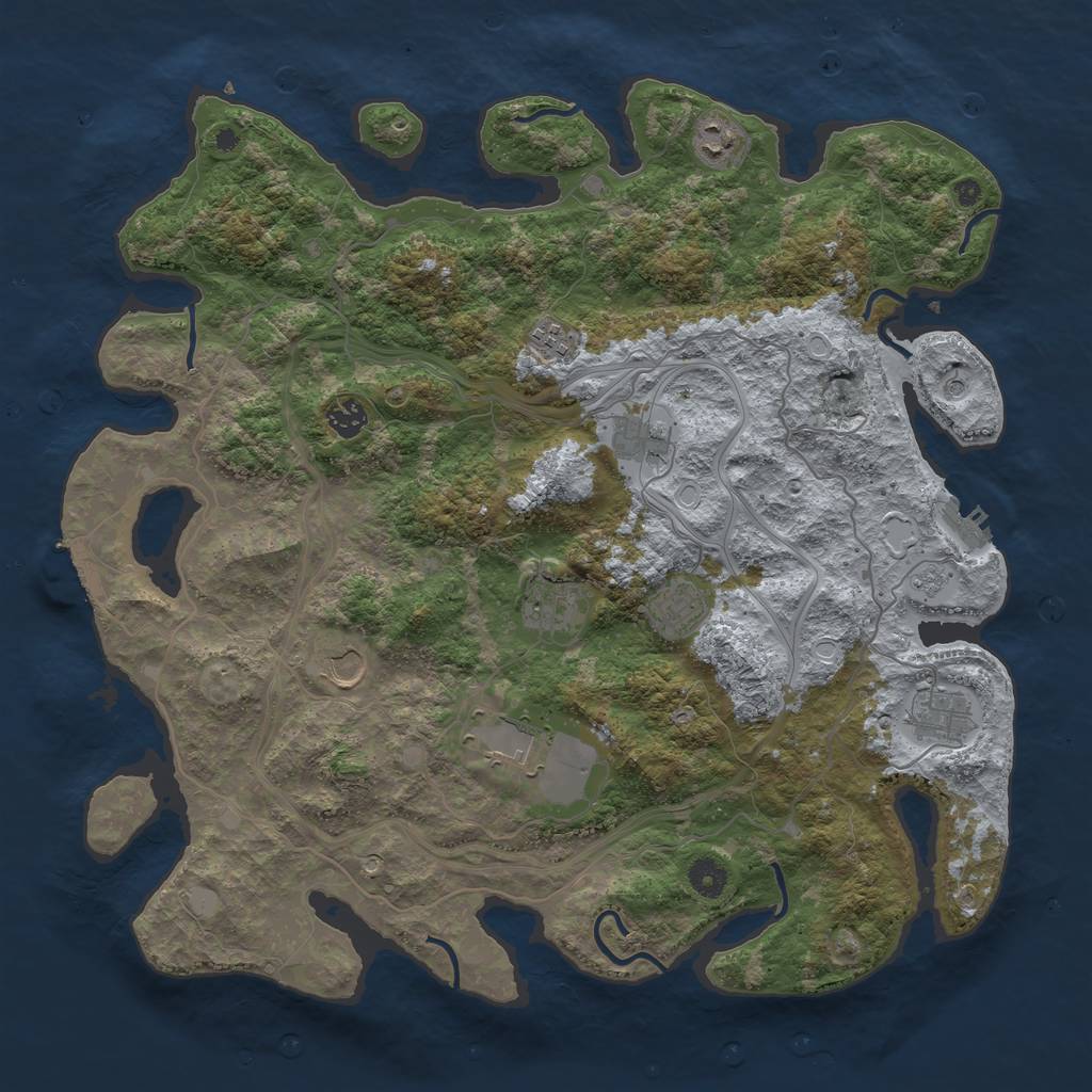 Rust Map: Procedural Map, Size: 4250, Seed: 1324012562, 16 Monuments