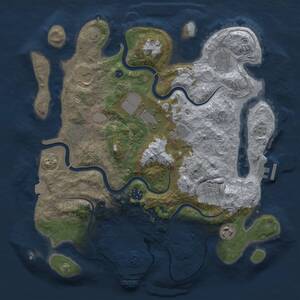 Thumbnail Rust Map: Procedural Map, Size: 3700, Seed: 164048, 15 Monuments