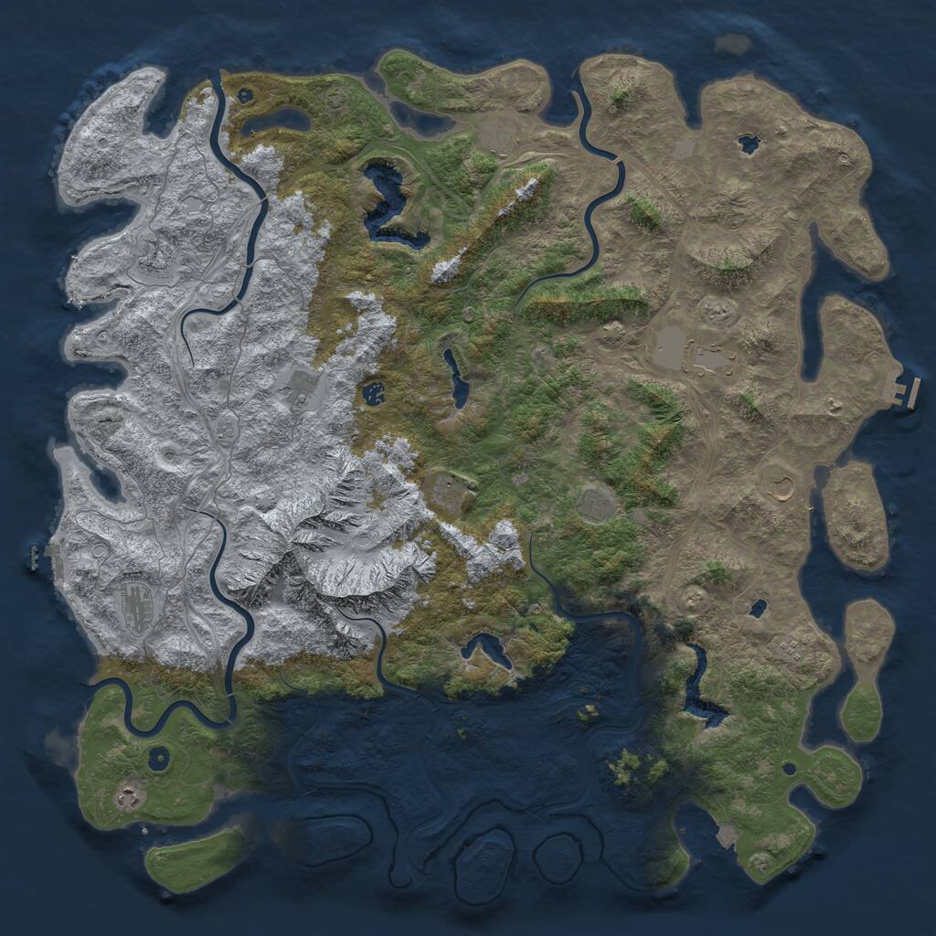 Rust Map: Procedural Map, Size: 6000, Seed: 20230406, 17 Monuments