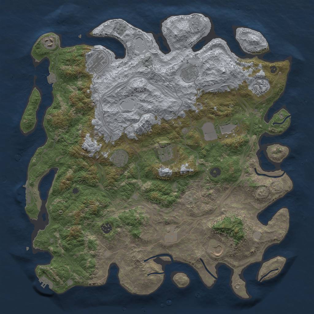 Rust Map: Procedural Map, Size: 4500, Seed: 95273310, 19 Monuments