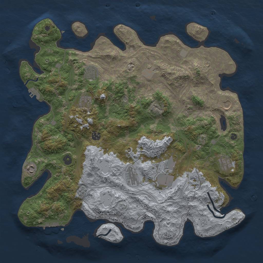 Rust Map: Procedural Map, Size: 4250, Seed: 532640799, 17 Monuments