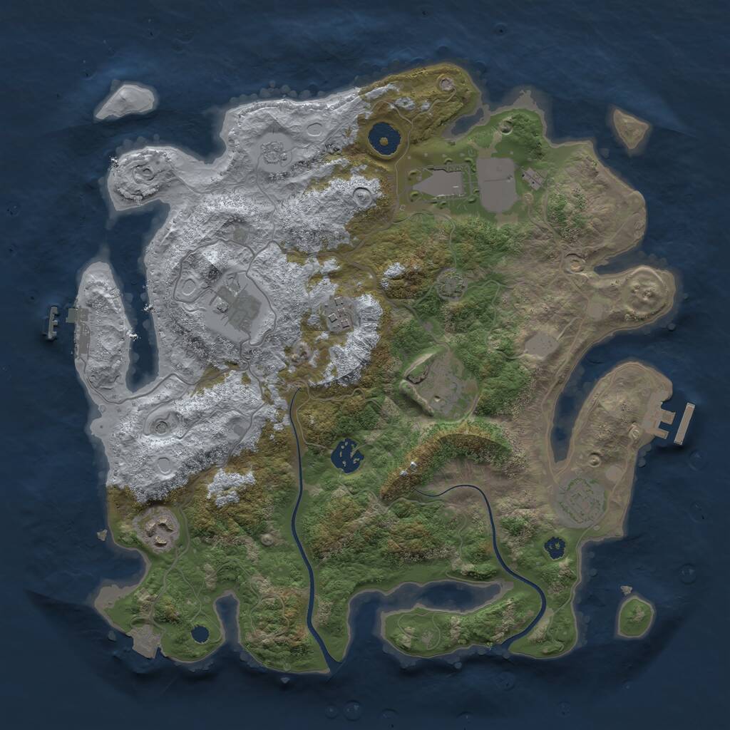 Rust Map: Procedural Map, Size: 3500, Seed: 137696774, 13 Monuments