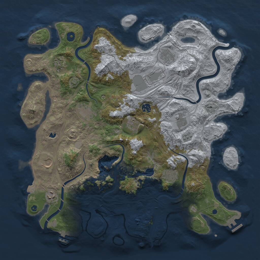 Rust Map: Procedural Map, Size: 4260, Seed: 36663, 17 Monuments