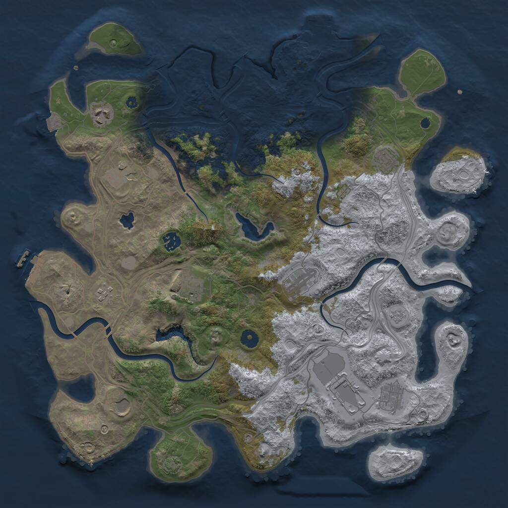 Rust Map: Procedural Map, Size: 4250, Seed: 1562510460, 16 Monuments