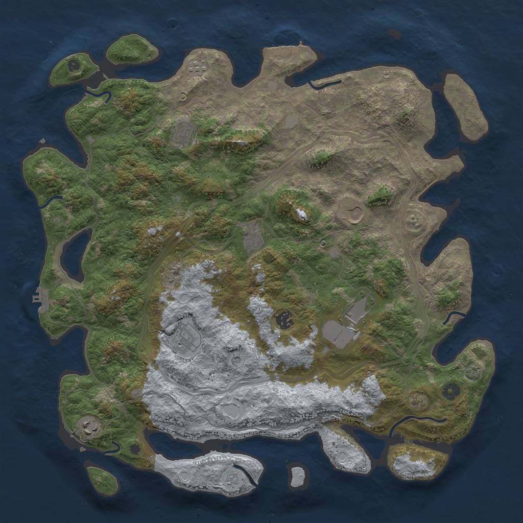 Rust Map: Procedural Map, Size: 4500, Seed: 2023040685, 16 Monuments