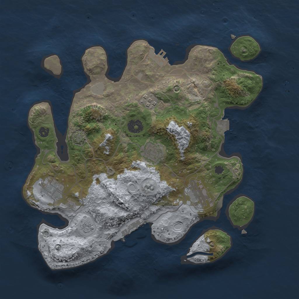 Rust Map: Procedural Map, Size: 3000, Seed: 700507248, 11 Monuments