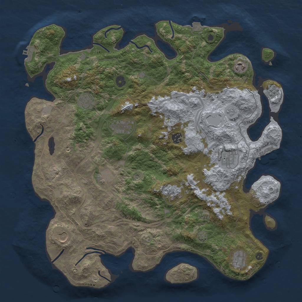 Rust Map: Procedural Map, Size: 4250, Seed: 57504695, 18 Monuments