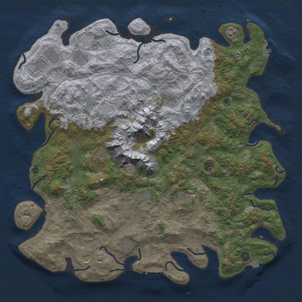 Rust Map: Procedural Map, Size: 5000, Seed: 2112627299, 19 Monuments