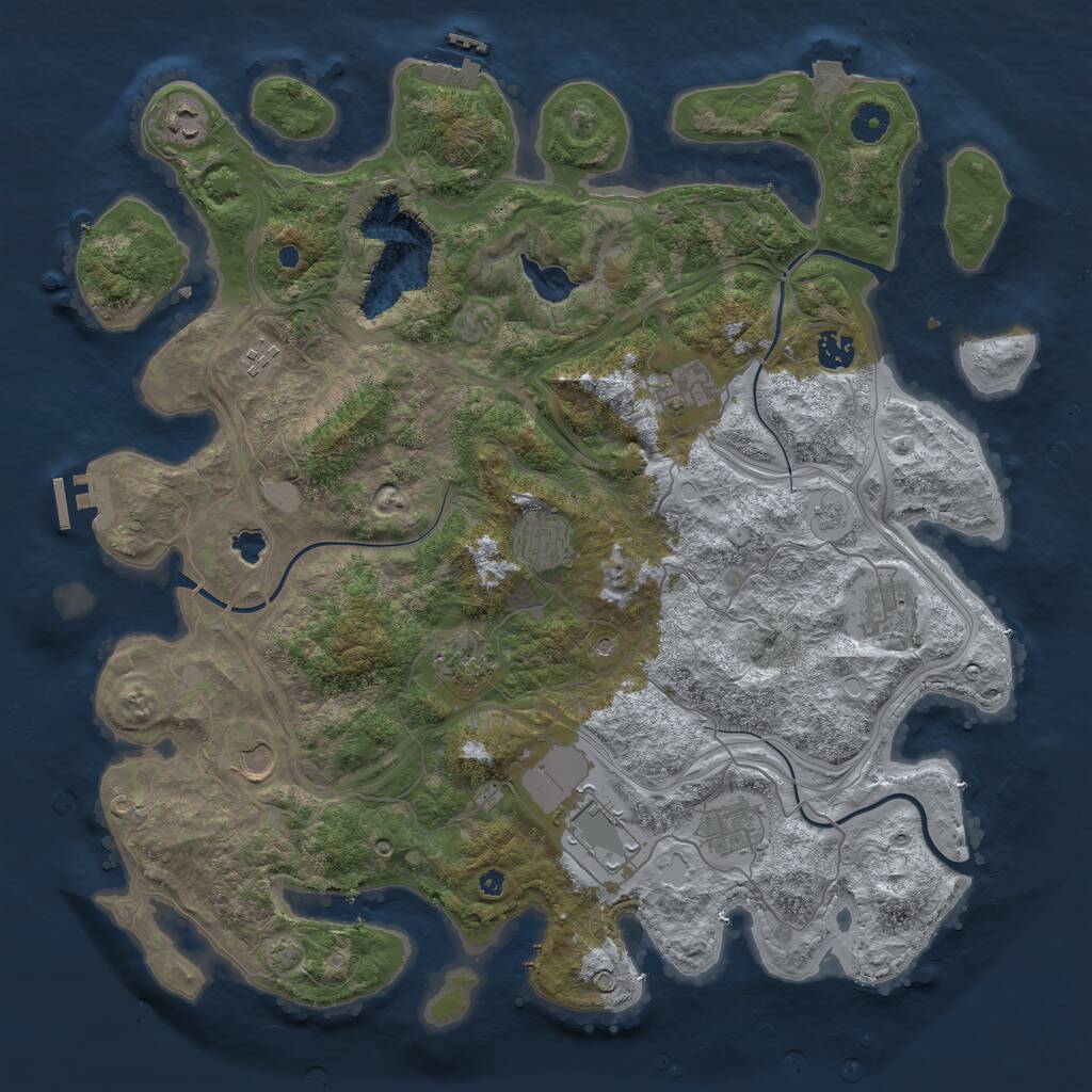 Rust Map: Procedural Map, Size: 4250, Seed: 898863533, 16 Monuments