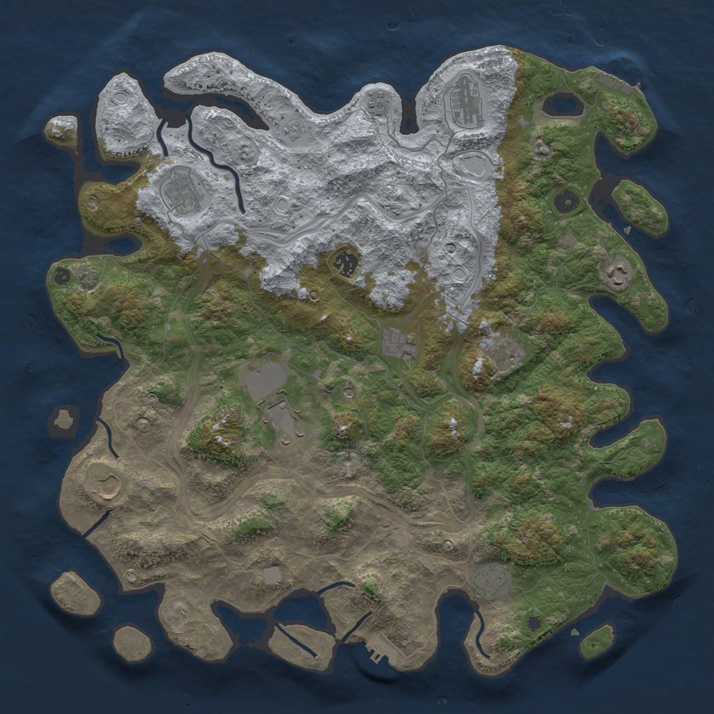 Rust Map: Procedural Map, Size: 4500, Seed: 846812, 18 Monuments