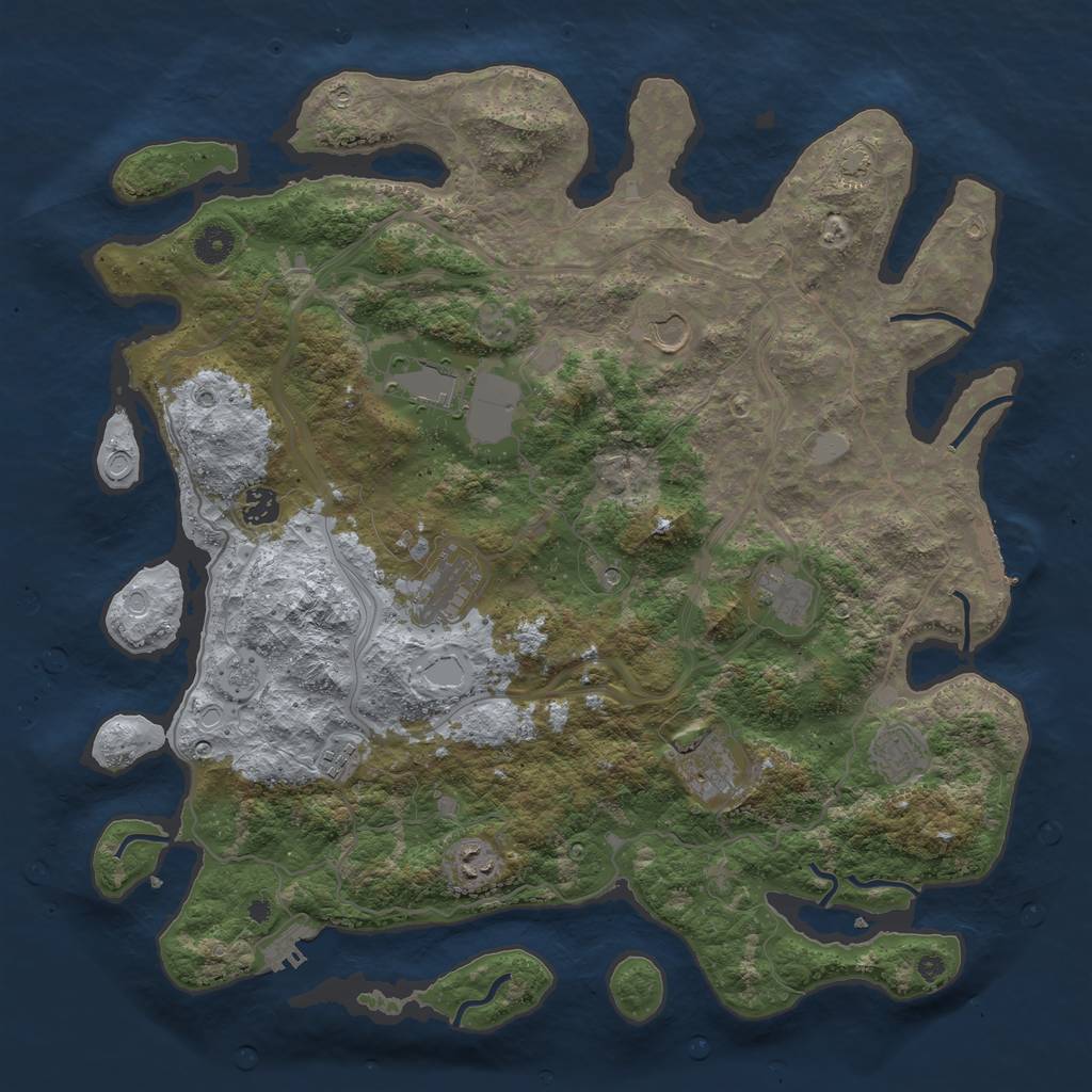 Rust Map: Procedural Map, Size: 4250, Seed: 2079126867, 17 Monuments