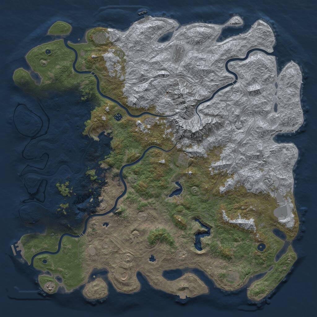 Rust Map: Procedural Map, Size: 6000, Seed: 2101349114, 17 Monuments