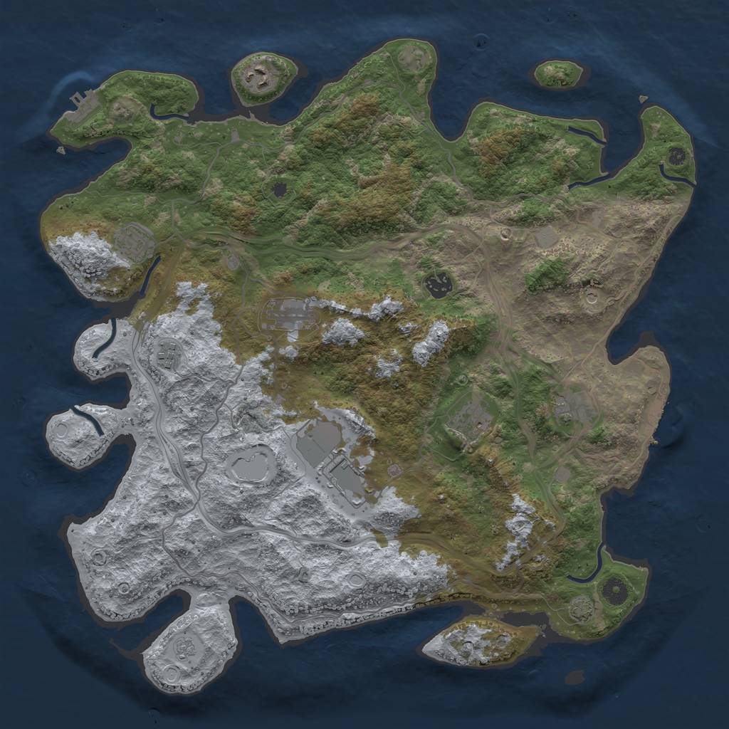 Rust Map: Procedural Map, Size: 4250, Seed: 37174352, 16 Monuments