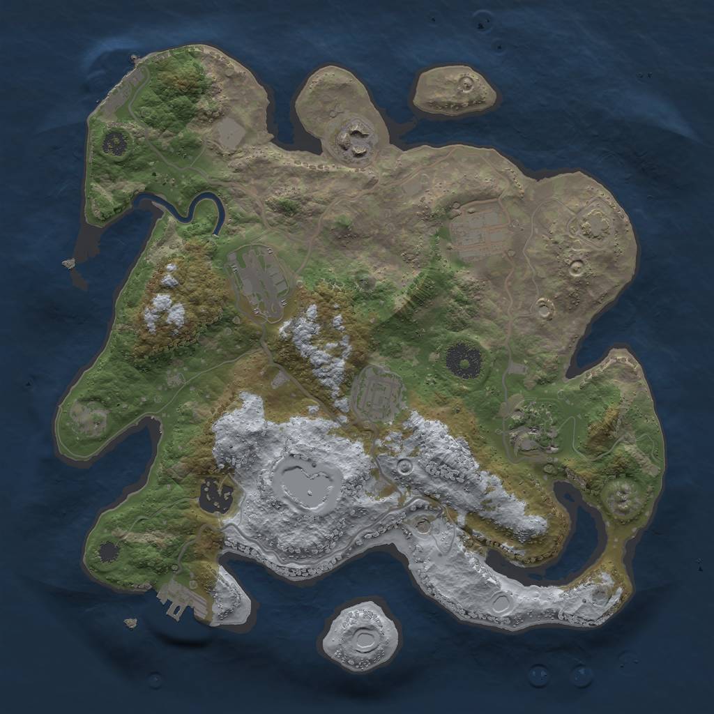 Rust Map: Procedural Map, Size: 3000, Seed: 1445237880, 13 Monuments