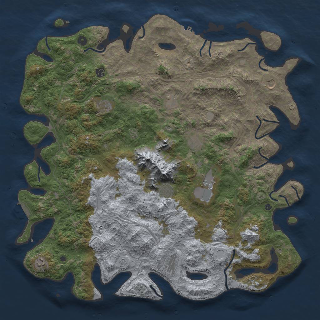 Rust Map: Procedural Map, Size: 5000, Seed: 1816191512, 17 Monuments