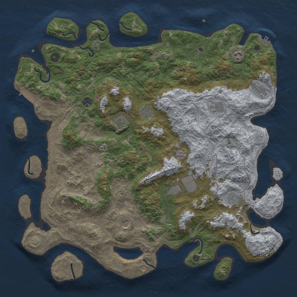 Rust Map: Procedural Map, Size: 4800, Seed: 5555212, 18 Monuments