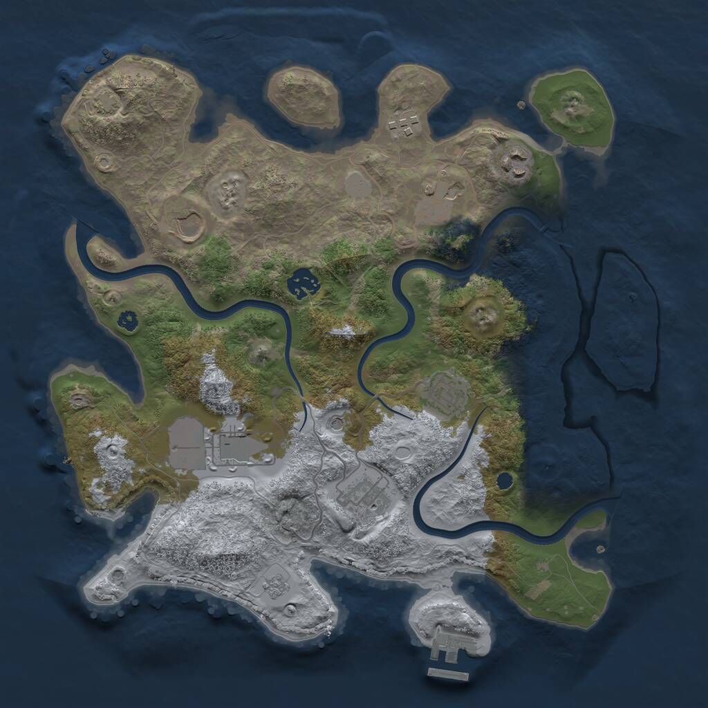 Rust Map: Procedural Map, Size: 3500, Seed: 1669772625, 13 Monuments