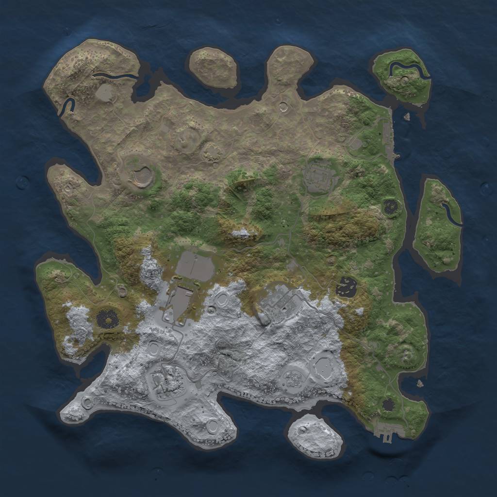 Rust Map: Procedural Map, Size: 3500, Seed: 1669772625, 14 Monuments