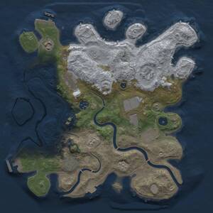 Thumbnail Rust Map: Procedural Map, Size: 3500, Seed: 1723992665, 14 Monuments