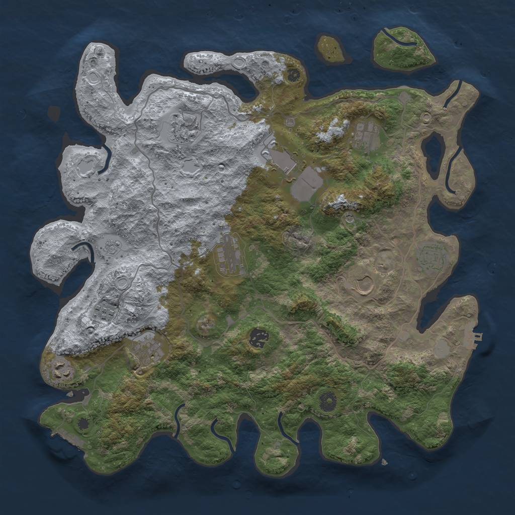 Rust Map: Procedural Map, Size: 4000, Seed: 339309414, 17 Monuments