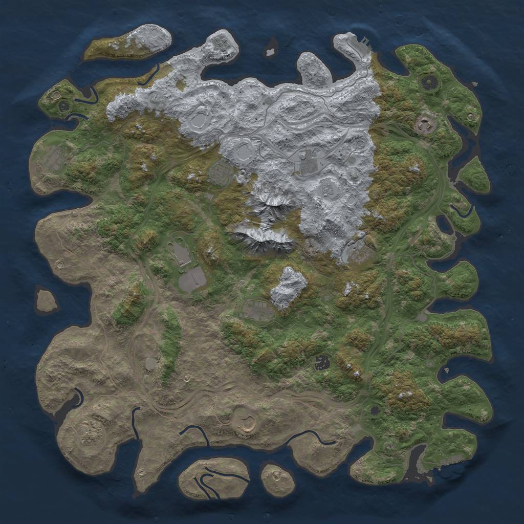 Rust Map: Procedural Map, Size: 5000, Seed: 74925, 18 Monuments