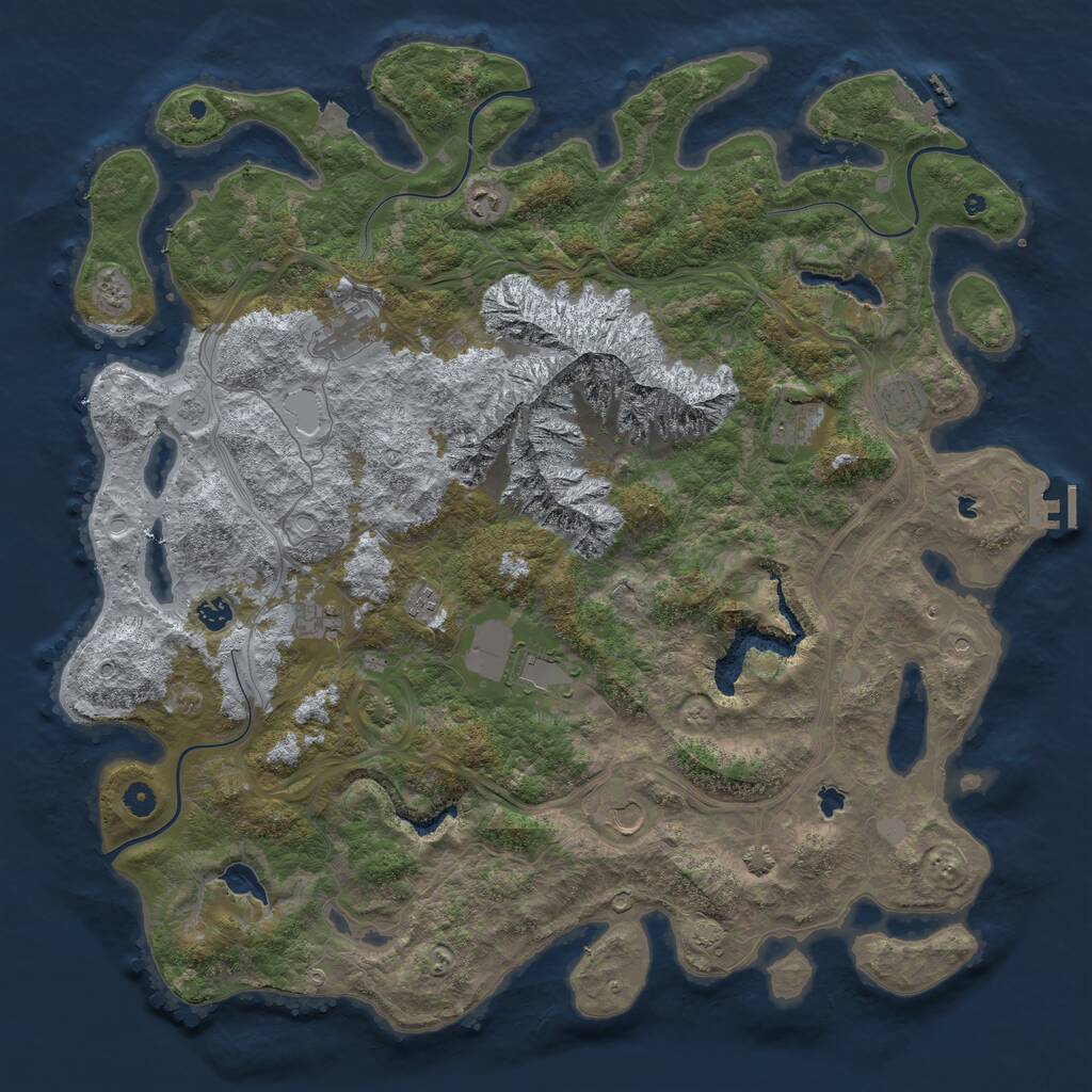 Rust Map: Procedural Map, Size: 5000, Seed: 1035446808, 15 Monuments