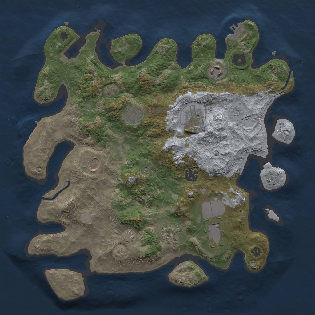 Rust Map: Procedural Map, Size: 3500, Seed: 1982674069, 16 Monuments