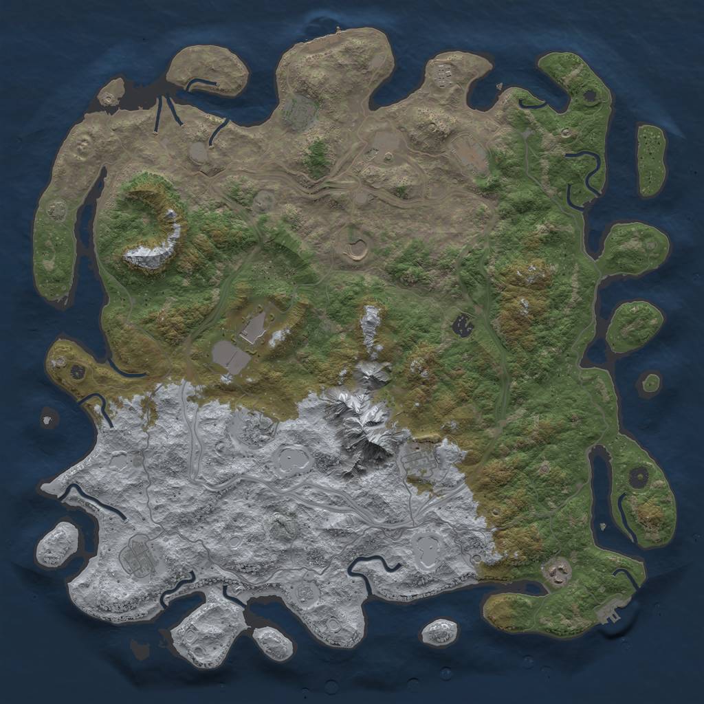 Rust Map: Procedural Map, Size: 5000, Seed: 1657028018, 19 Monuments