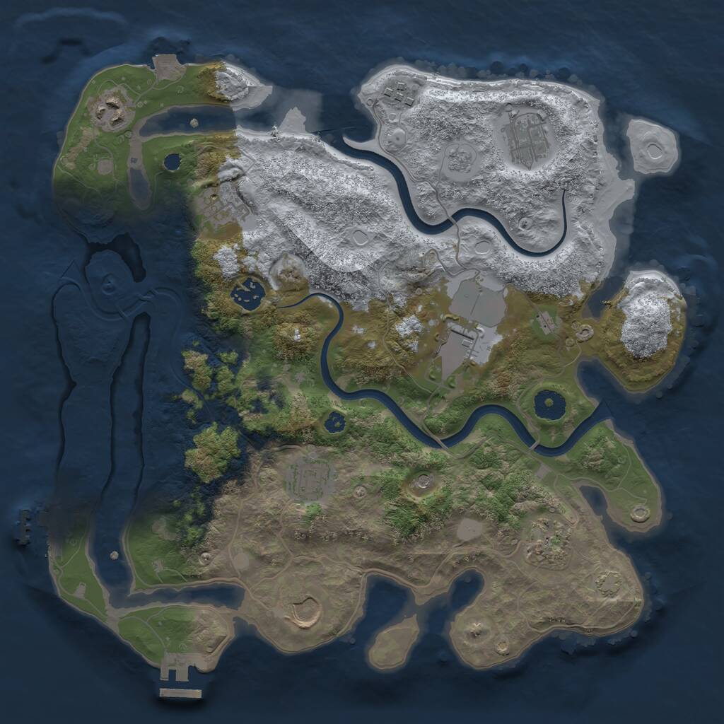 Rust Map: Procedural Map, Size: 3500, Seed: 604, 15 Monuments