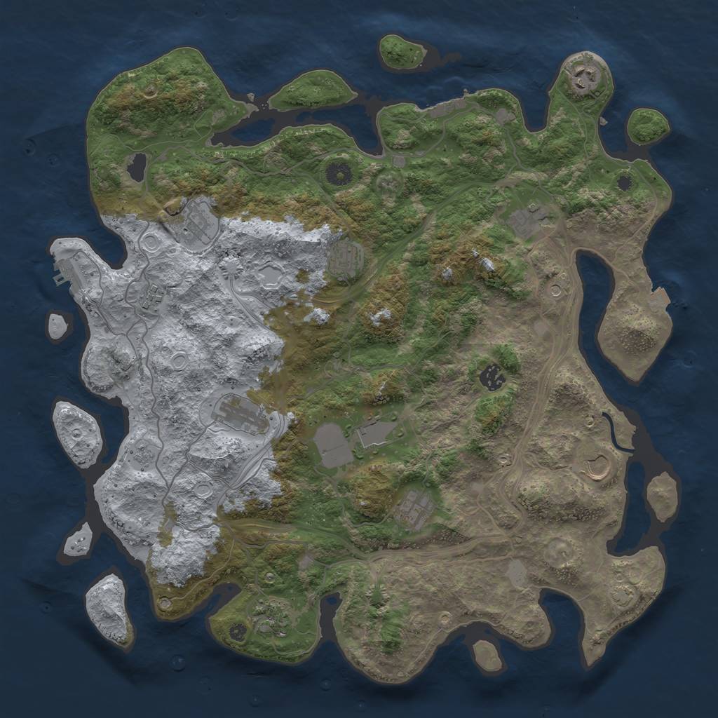 Rust Map: Procedural Map, Size: 4250, Seed: 847632128, 19 Monuments