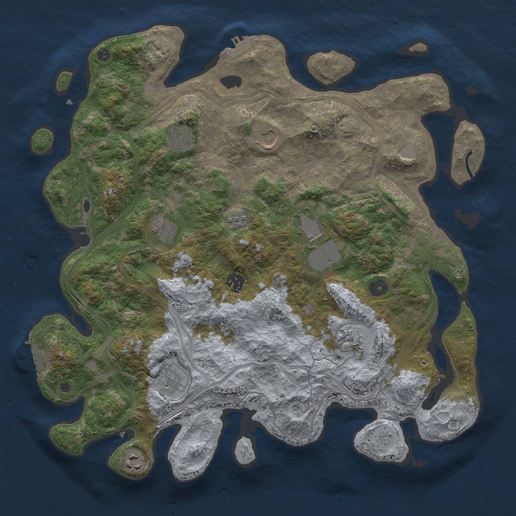 Rust Map: Procedural Map, Size: 4250, Seed: 178358808, 17 Monuments
