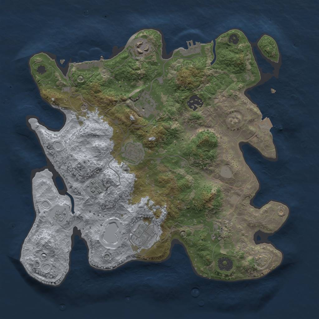 Rust Map: Procedural Map, Size: 3199, Seed: 13830, 15 Monuments