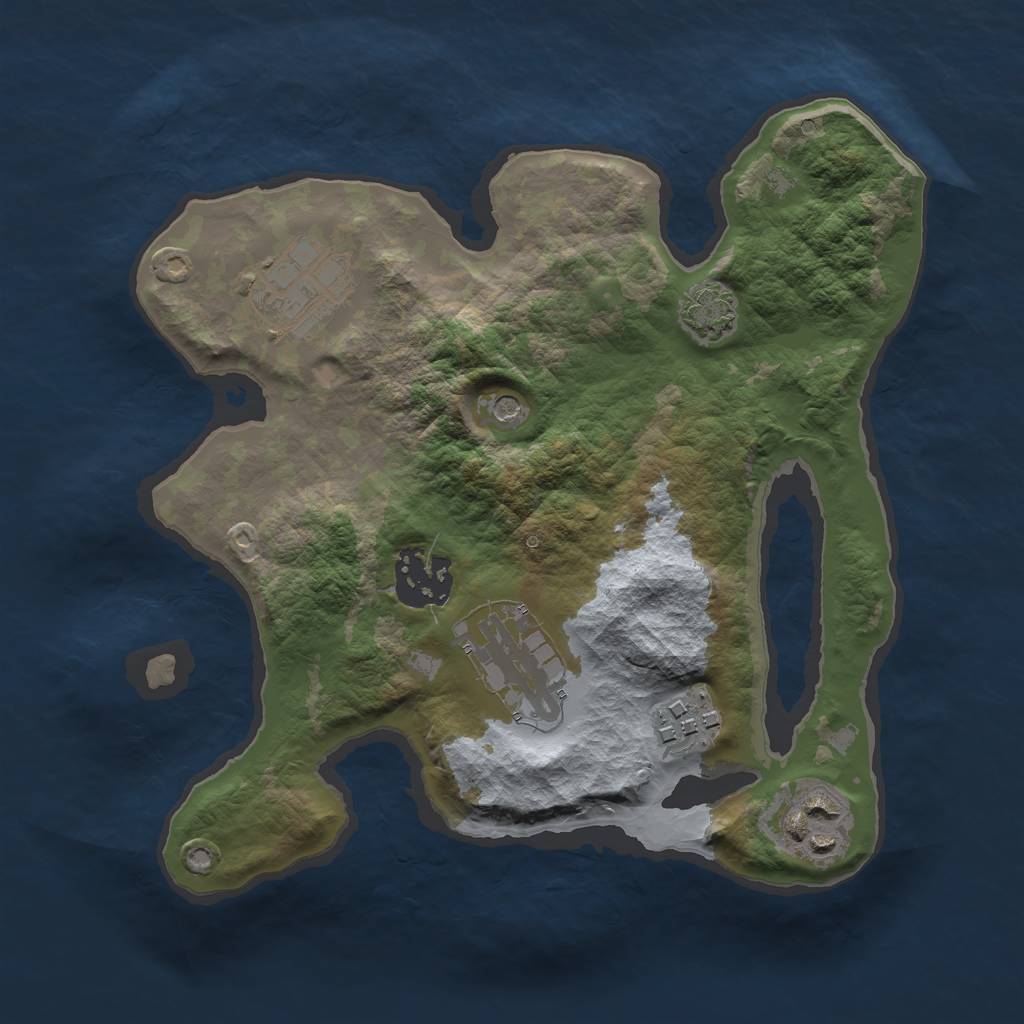 Rust Map: Barren, Size: 2500, Seed: 275162056, 9 Monuments