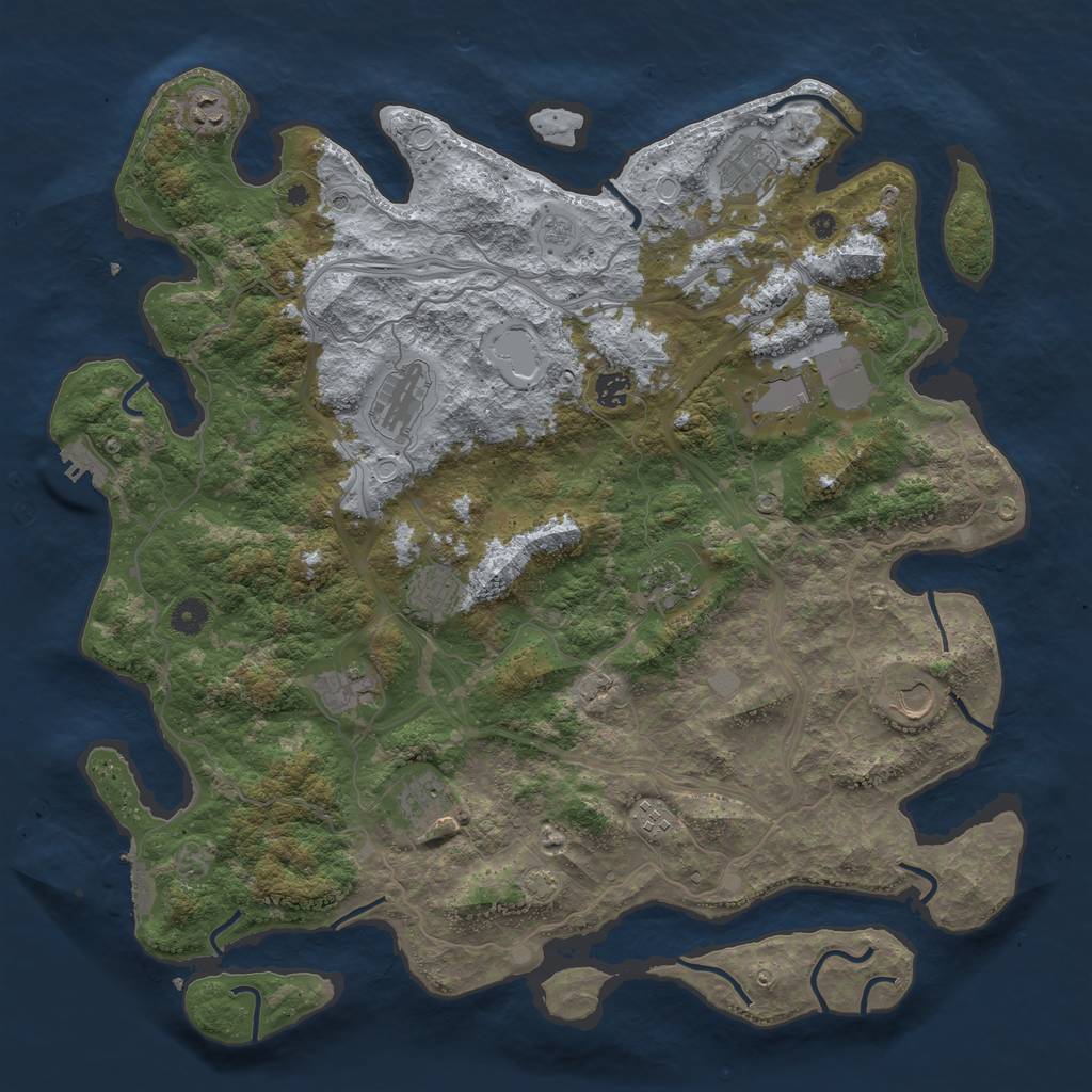 Rust Map: Procedural Map, Size: 4500, Seed: 3453635, 19 Monuments