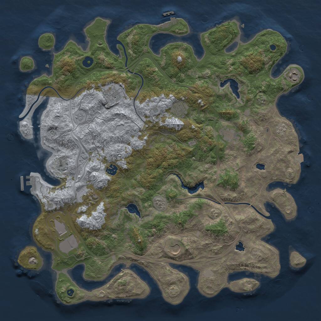 Rust Map: Procedural Map, Size: 4500, Seed: 750871502, 15 Monuments