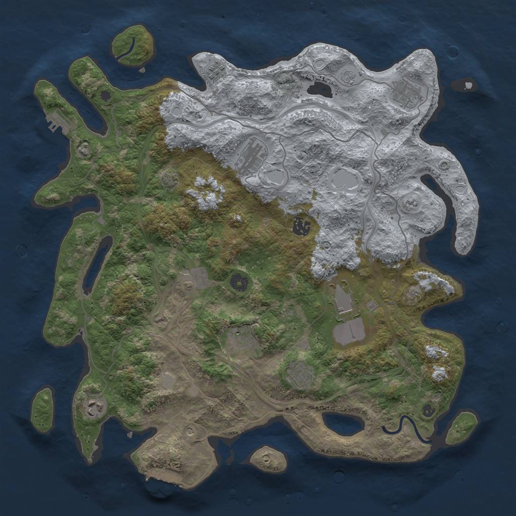 Rust Map: Procedural Map, Size: 4250, Seed: 877182300, 17 Monuments