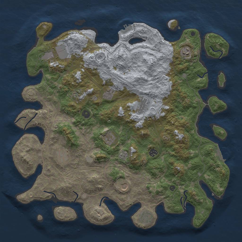 Rust Map: Procedural Map, Size: 4500, Seed: 1747176258, 19 Monuments