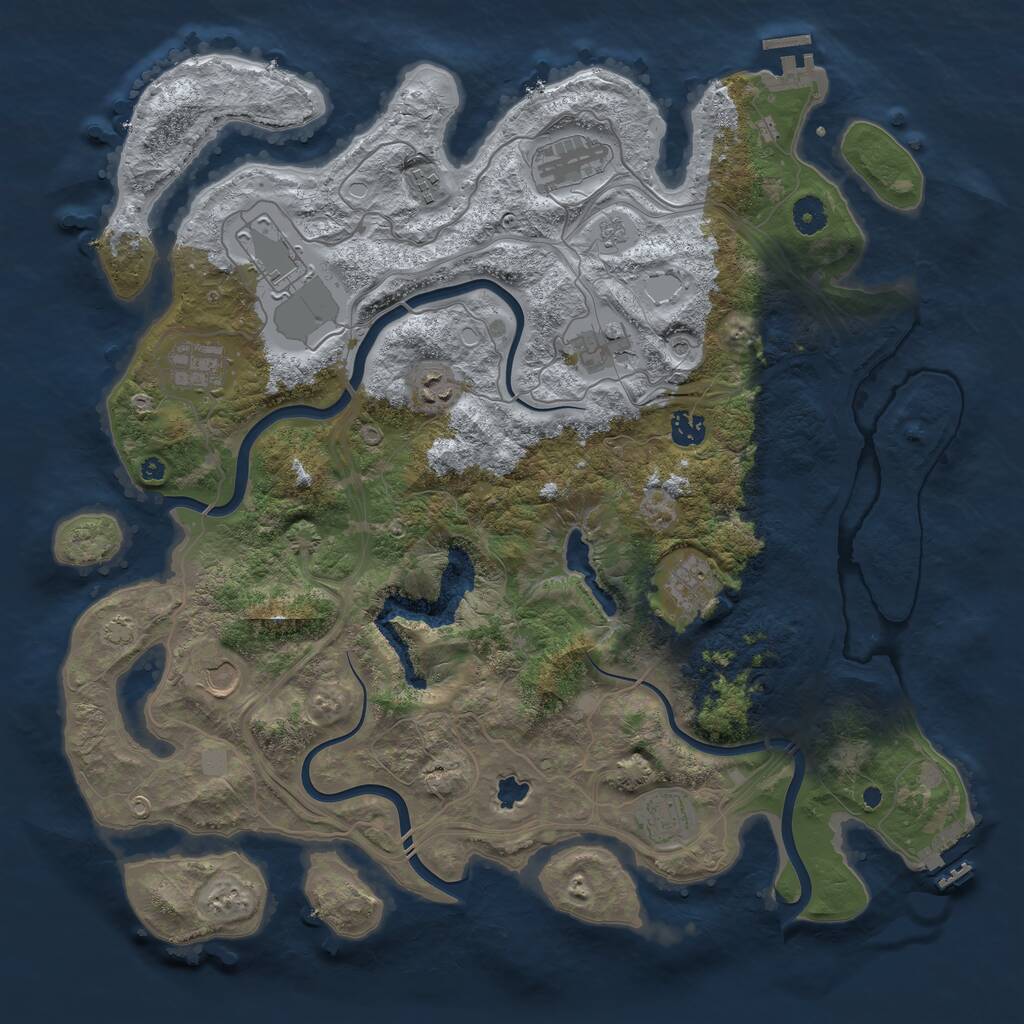Rust Map: Procedural Map, Size: 4250, Seed: 269363622, 16 Monuments