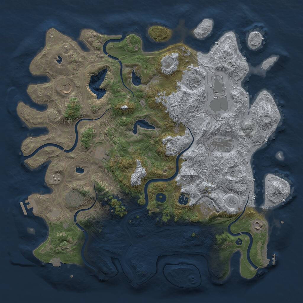 Rust Map: Procedural Map, Size: 4500, Seed: 432759369, 16 Monuments