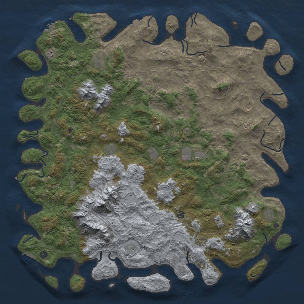 Rust Map: Procedural Map, Size: 6000, Seed: 78548524, 19 Monuments