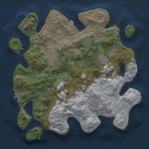 Thumbnail Rust Map: Procedural Map, Size: 3500, Seed: 1814832655, 16 Monuments