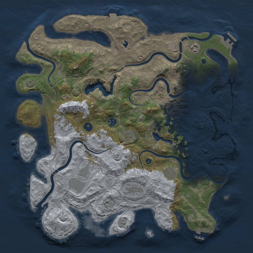 Rust Map: Procedural Map, Size: 4300, Seed: 88112233, 15 Monuments