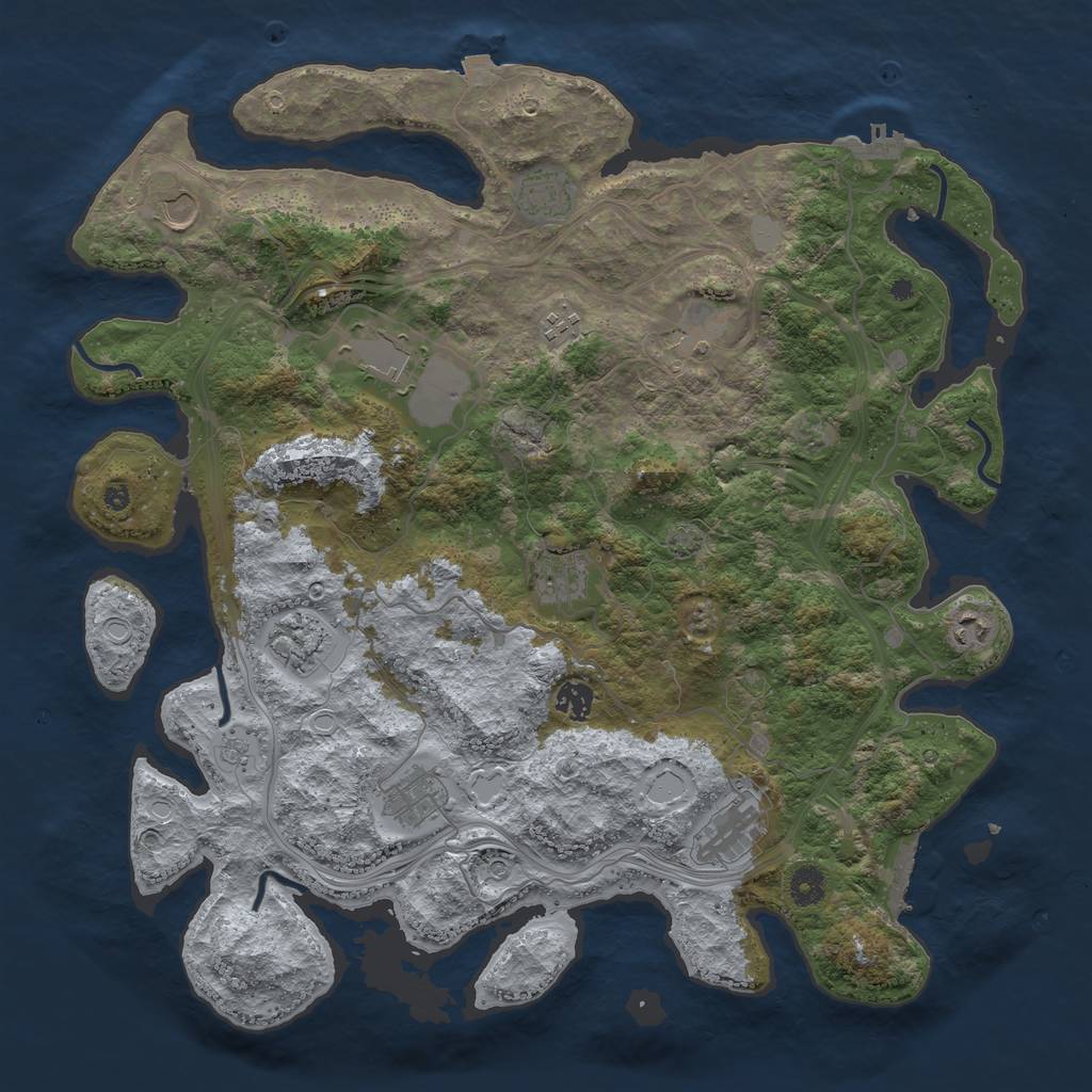 Rust Map: Procedural Map, Size: 4300, Seed: 88112233, 19 Monuments
