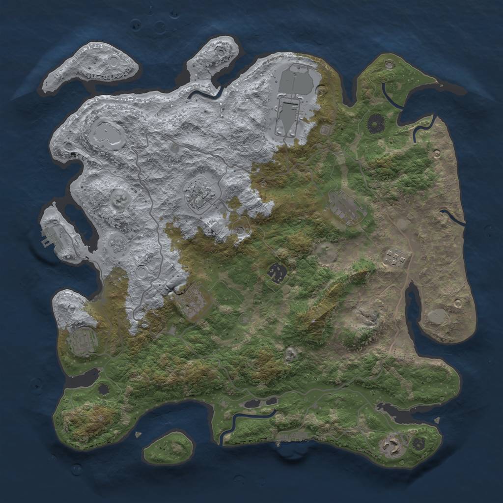 Rust Map: Procedural Map, Size: 4000, Seed: 575208665, 15 Monuments