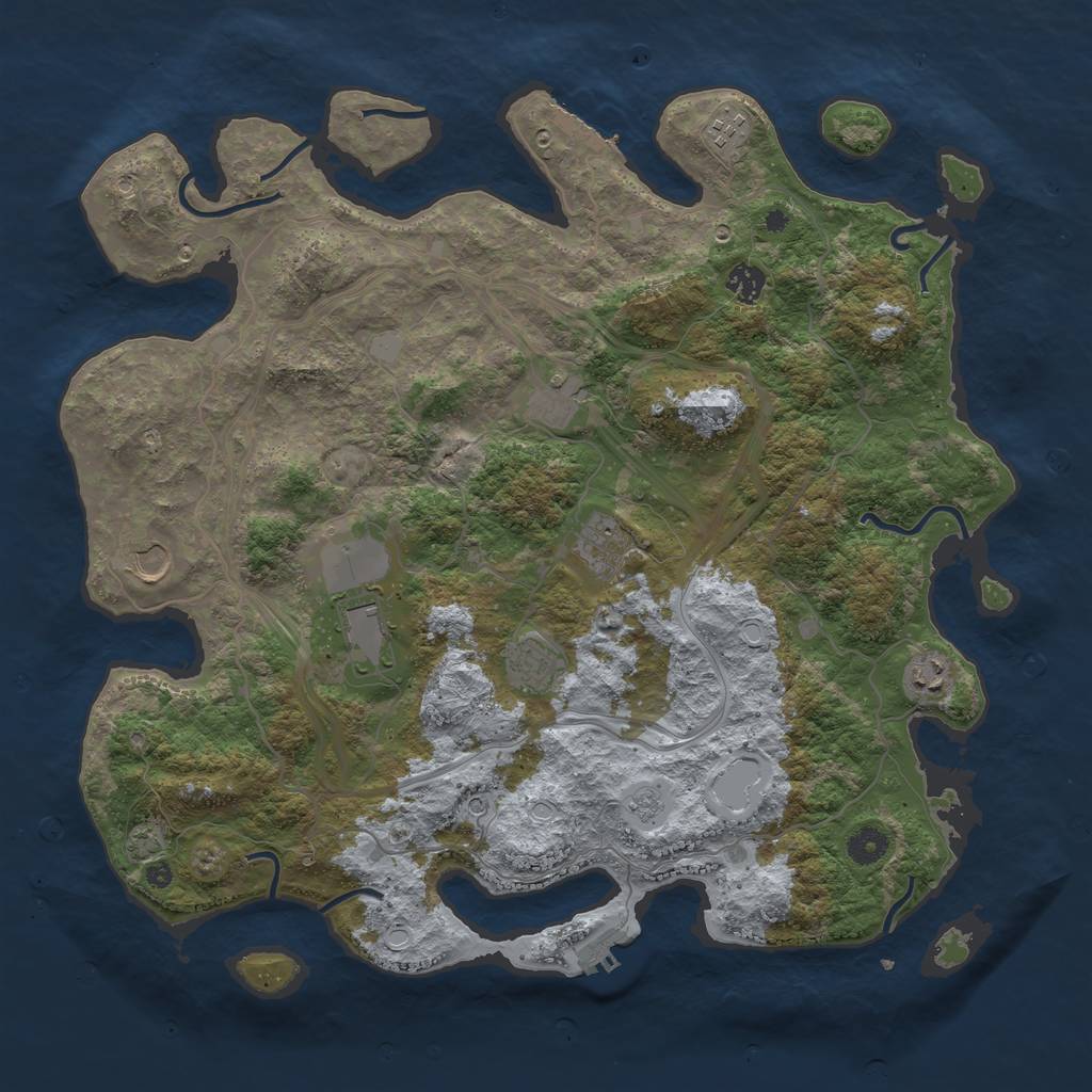 Rust Map: Procedural Map, Size: 4250, Seed: 512869409, 16 Monuments