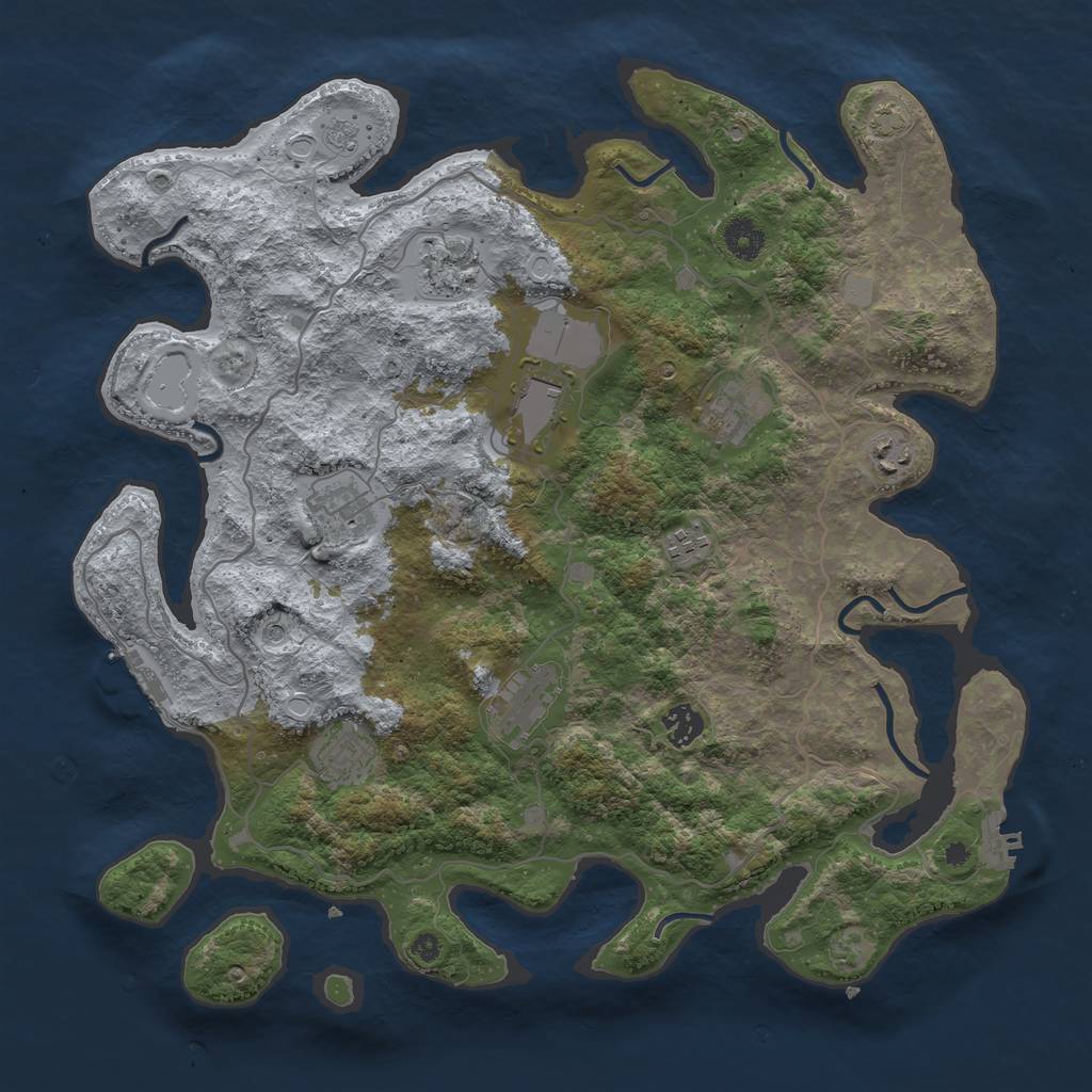 Rust Map: Procedural Map, Size: 4000, Seed: 8654769, 17 Monuments