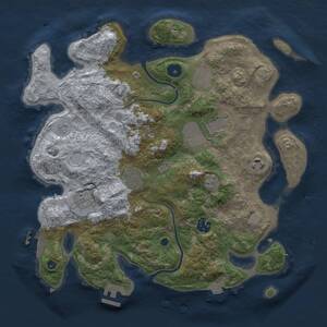 Thumbnail Rust Map: Procedural Map, Size: 3500, Seed: 1786675719, 13 Monuments